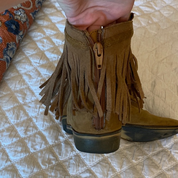 Brown Fringe Ankle Boots - Picture 5 of 6
